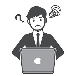 卡通图标商务男士疑惑的表情