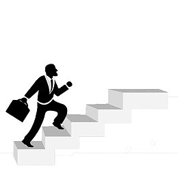 商务人士爬楼