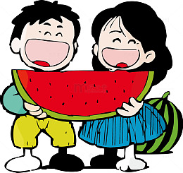 一起吃西瓜