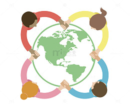 共同成长示意矢量图