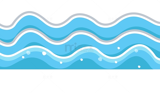 png矢量手绘创意大海波浪png大海的波浪png卡通手绘形状装饰png蓝色