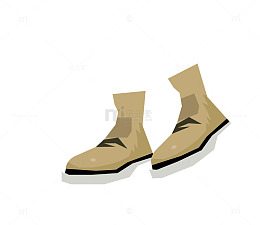 矢量黄色男士小靴子
