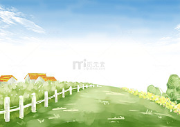 手绘小清新公园装饰图案