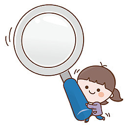 女孩拿着放大镜