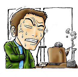 穿绿色夹克的流汗男人