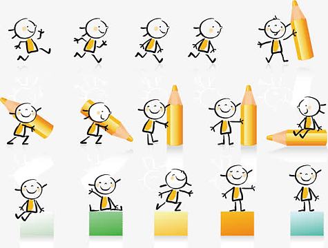 简笔画小人矢量图