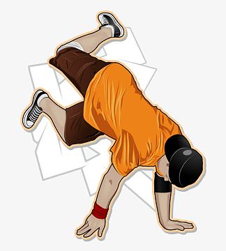 潮流街舞舞蹈男性矢量插画