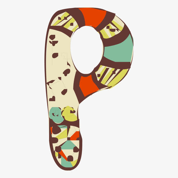 儿童形象字体可爱字母p