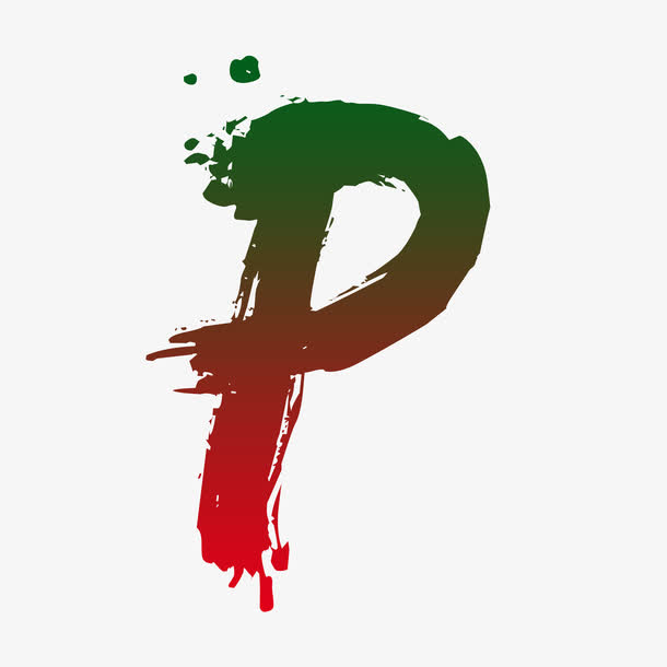 渐变英文大写字母p