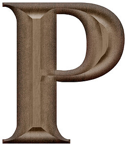 木质雕刻字母P