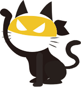 可爱奇怪的黑色小猫