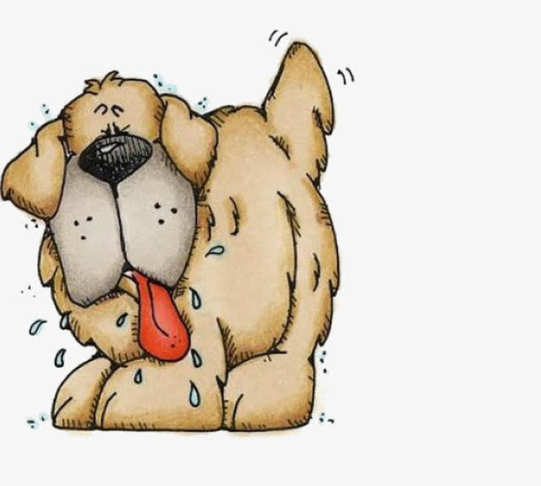流汗的狗狗