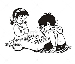 下棋流汗的男生