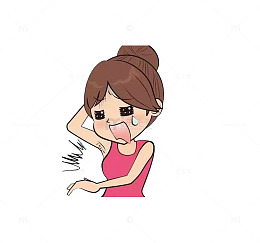 穿粉色背心的流汗女士
