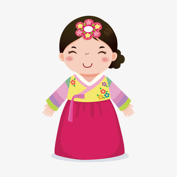 卡通韩国小女孩
