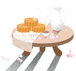 中秋季装饰圆桌
