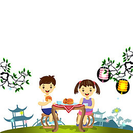 吃月饼的孩子