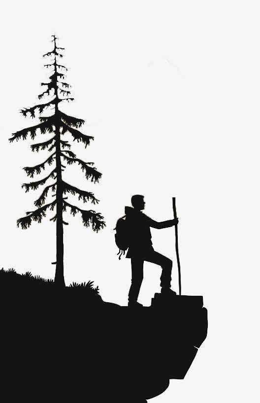 矢量背包客剪影