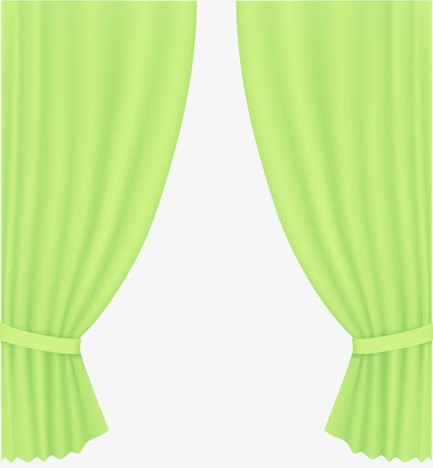 卡通绿色窗帘