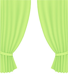 卡通绿色窗帘