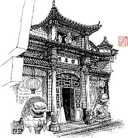 中国古代街边建筑酒楼