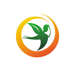 圆圈里的绿色燕子图案标志