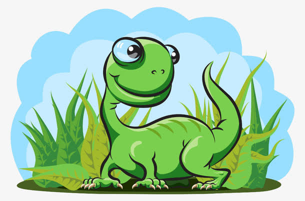卡通草丛蜥蜴