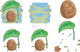 矢量拿着叶子的芋头表情
