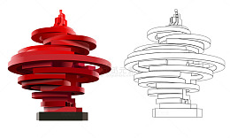 五月的风建筑手绘插画