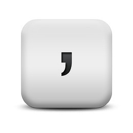 磨砂白广场图标字母数字逗号字母
