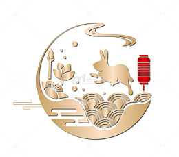 中秋节玉兔矢量图