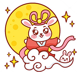 玉兔手绘插画