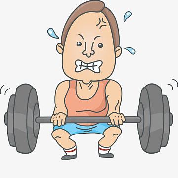 举杠铃出汗的人