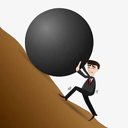 推着石块上山的人