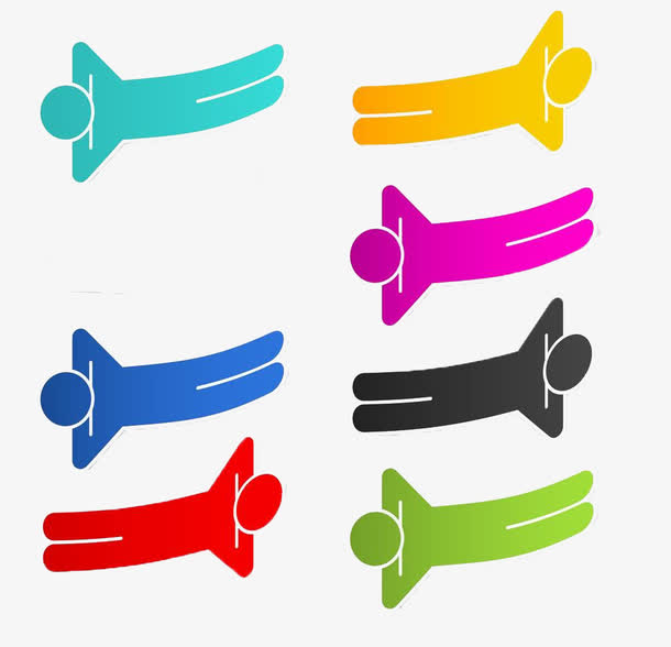 小人形状彩色标签