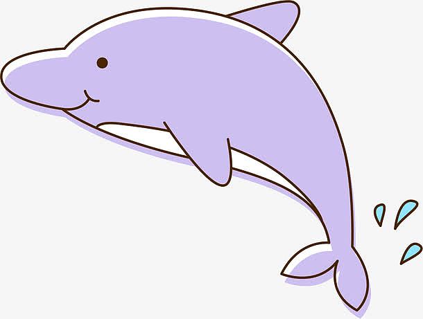 卡通紫色海豚