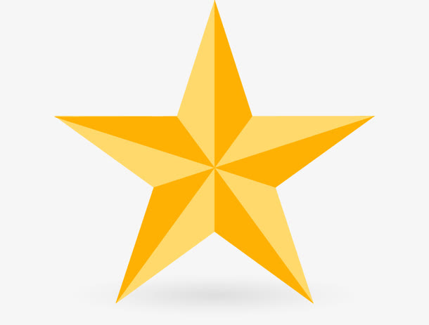 黄色立体五角星图案