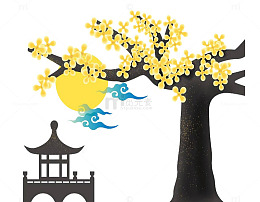 阳光下的桂花树