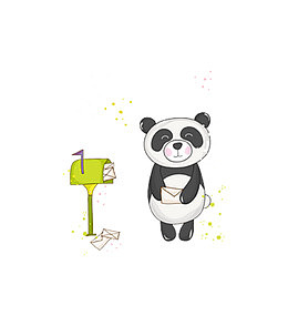 拿信封的小熊猫