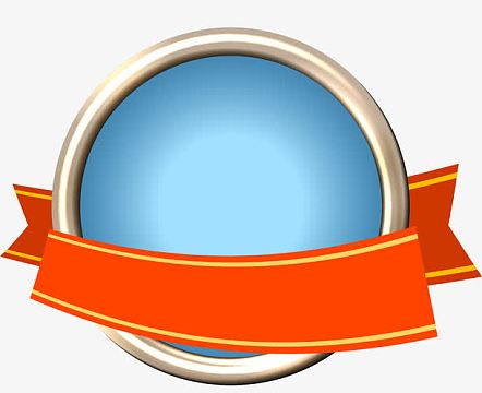 圆形蓝色牌子边框