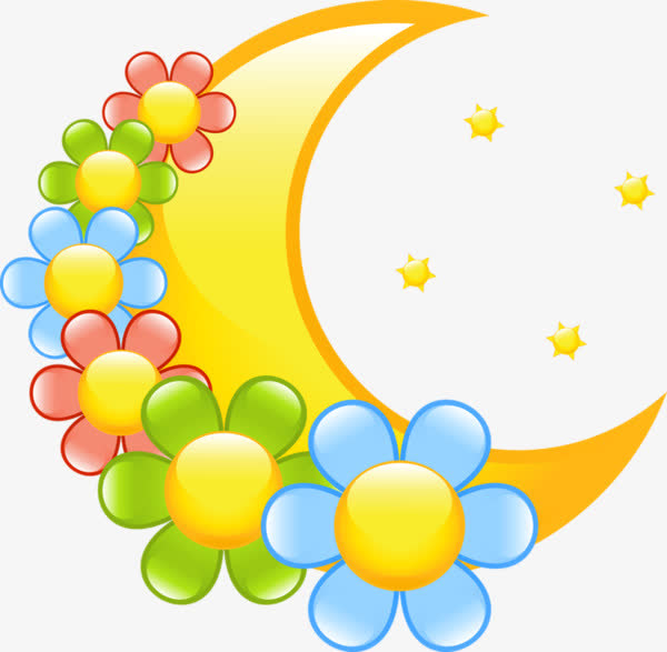 弯月素描卡通月牙素材