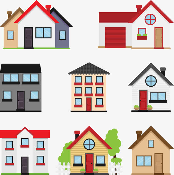 卡通私人住宅矢量素材
