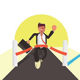 矢量商务奔跑