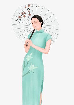 青花瓷上的仕女图装饰