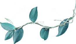 手绘绿色树叶