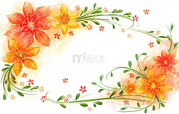 橙色花框