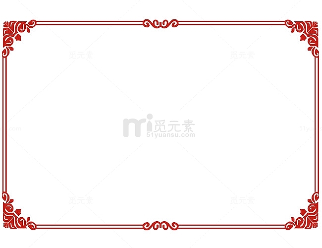 中国红花边横条边框