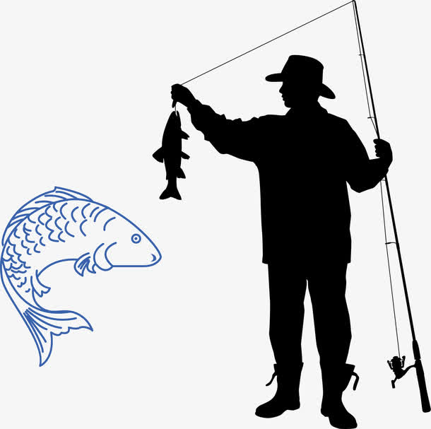 夕阳下钓鱼免抠素材免费下载_觅元素51yuansu.com