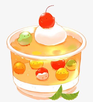 美味手绘布丁果冻
