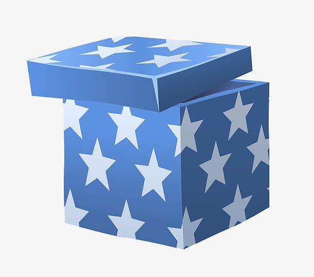 蓝色带星星纹样的盒子